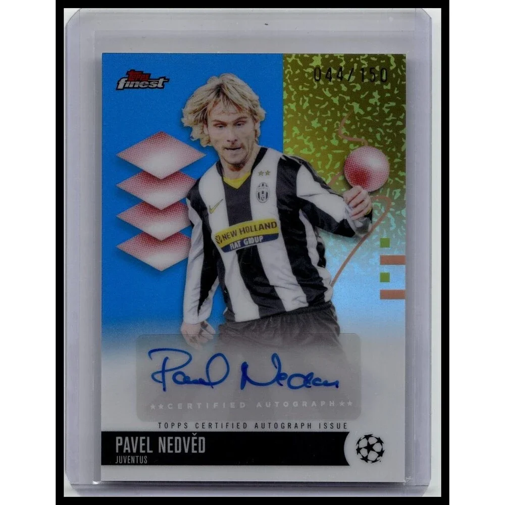 2025-26 Topps Finest UEFA Club Soccer PAVEL NEDVED BLUE AUTO 44/150 Juventus